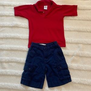 Ralph Lauren polo shorts Blue & Red shirt boys size 7